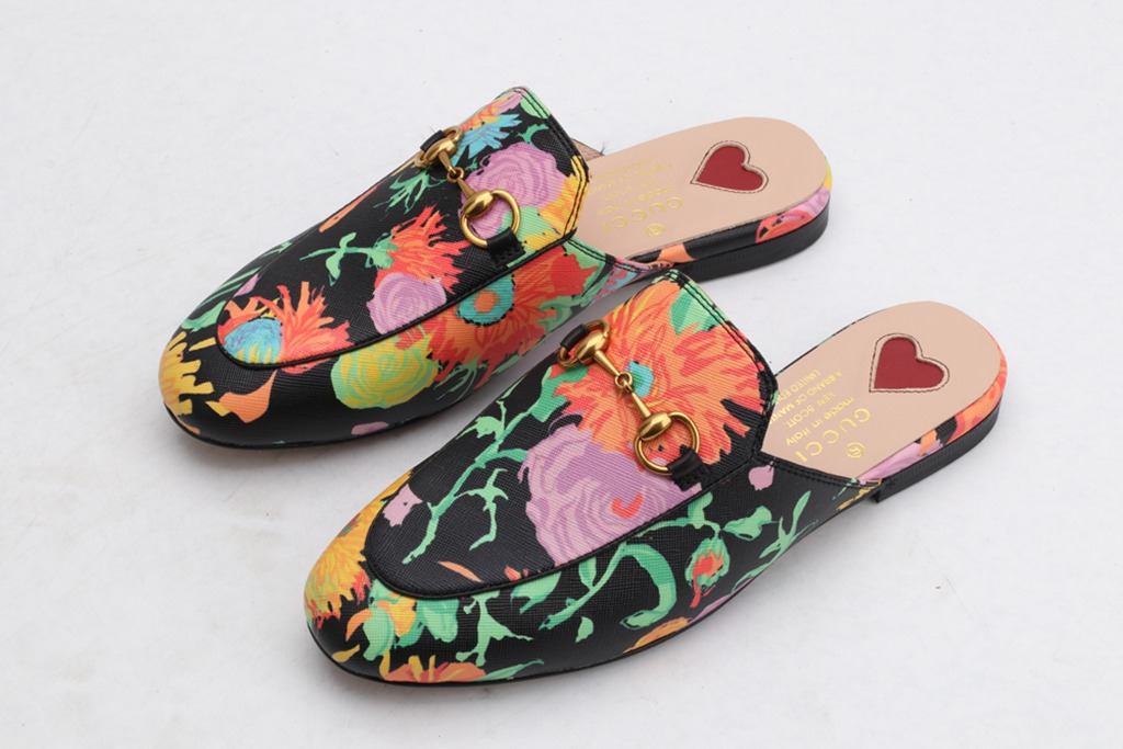 Multicolor Princetown Floral Canvas Slippe